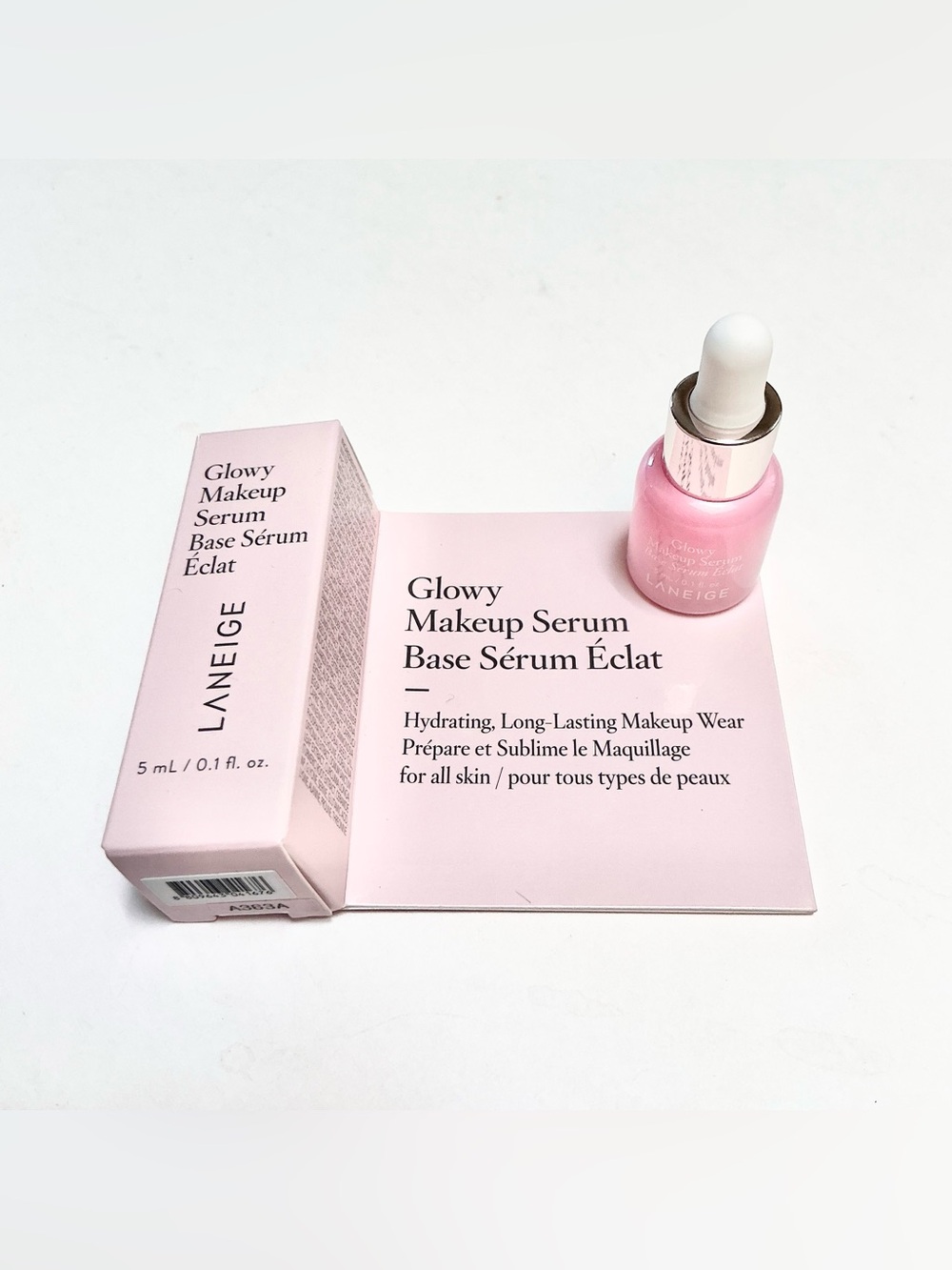 Laneige Glowy Makeup Base Serum Sample • Discontinued • 5ml / .1 fl. Oz.
